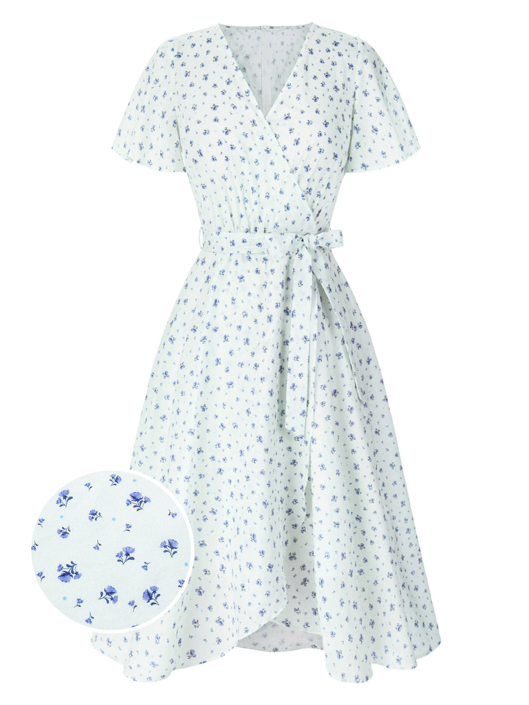 1940s Cotton Slanted Tie Floral | 1940s | vintage dress, retro fashion