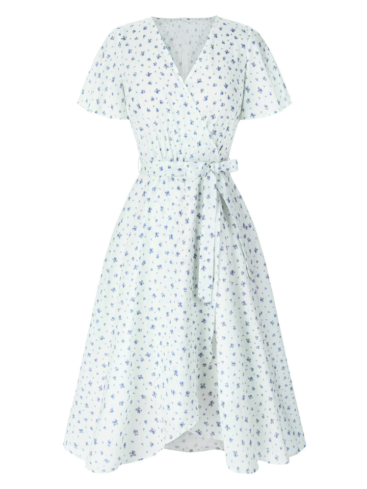 1940s Cotton Slanted Tie Floral | 1940s | vintage dress, retro fashion