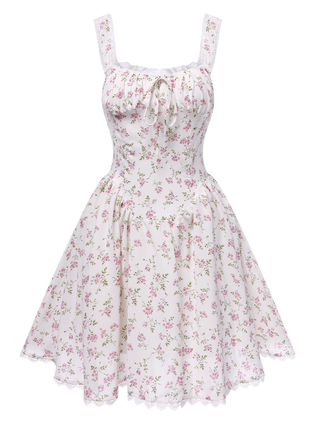 1940s Lace Trim Small Floral | 1940s | vintage dress, retro fashion
