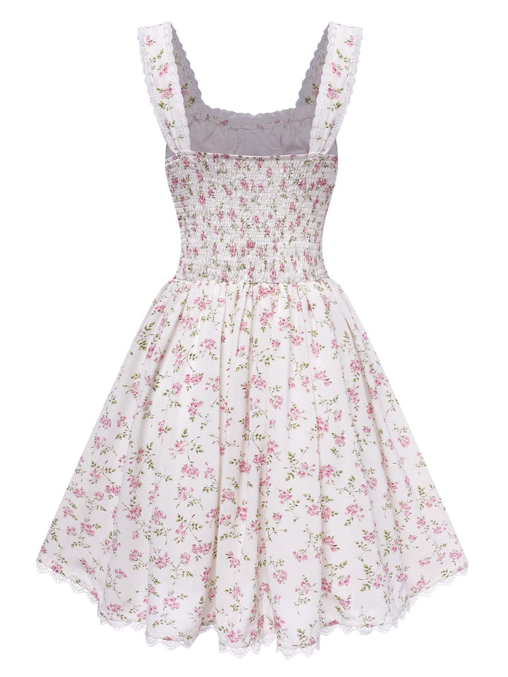 1940s Lace Trim Small Floral | 1940s | vintage dress, retro fashion
