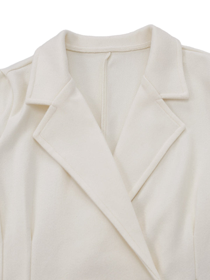 White 1940s Pearl Button Faux-Wool Coat - vintage fashion, style, pure white