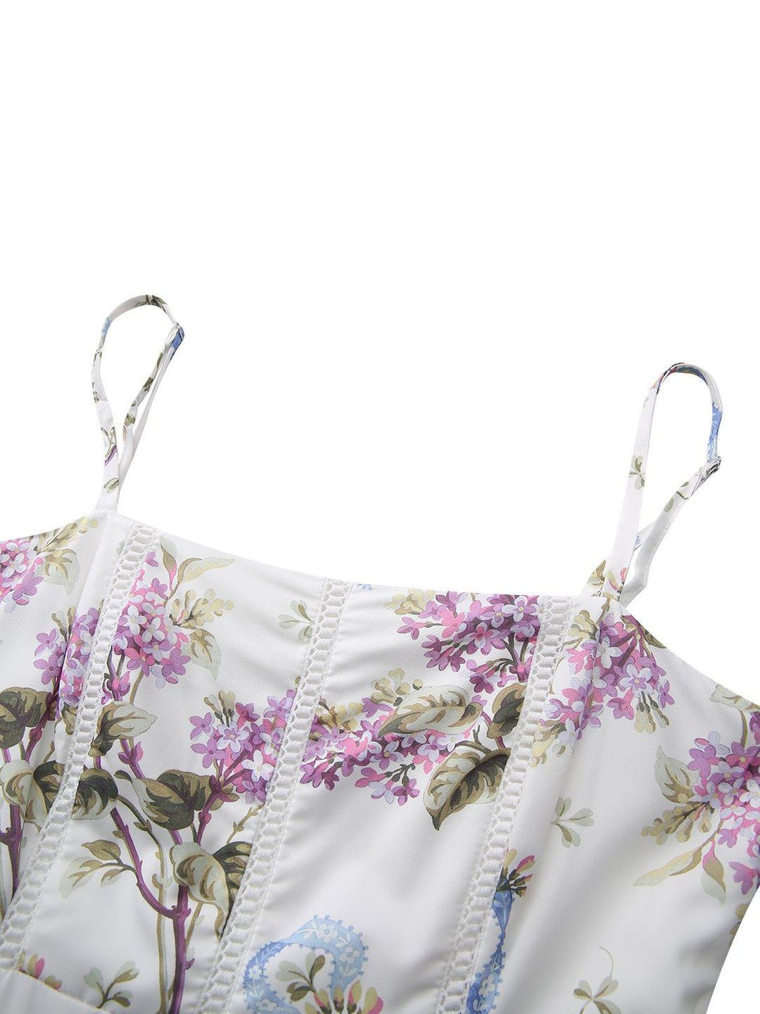 White 1940s Slip Floral Corset Tea Dress - vintage dress, retro fashion, pure white