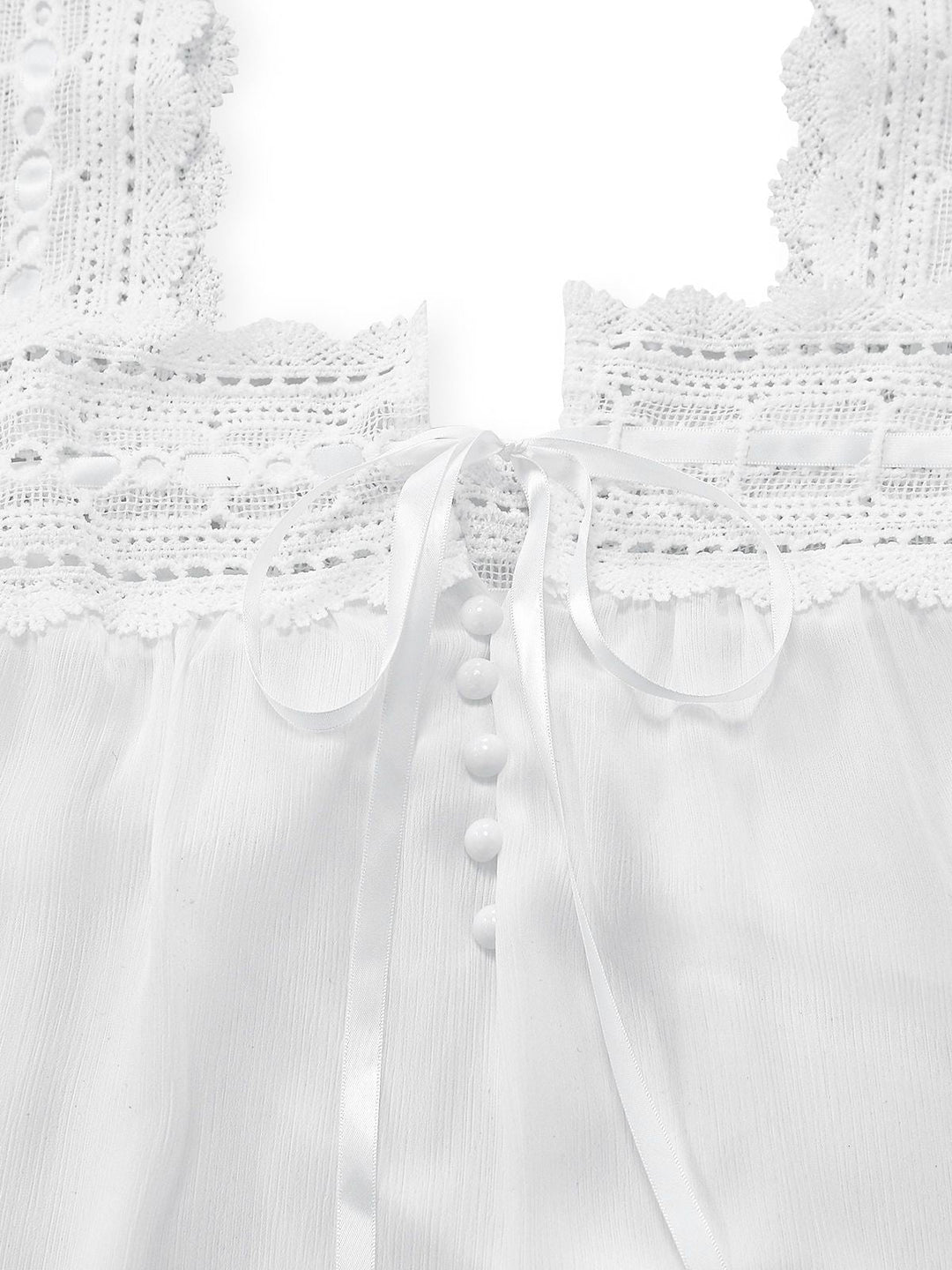 White 1940s Solid Lace Patchwork Tie Front Dress: beautiful vintage dress, retro fashion, elegant style with timeless appeal