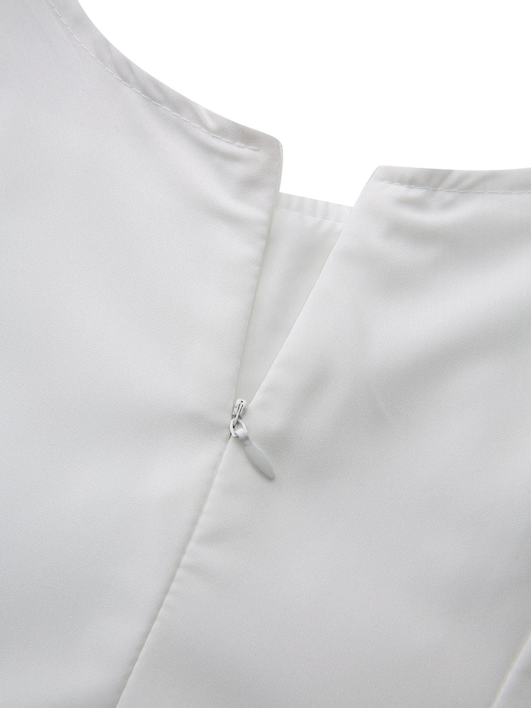 White 1940s Solid Lace-Up Button Dress - vintage dress, retro fashion, pure white