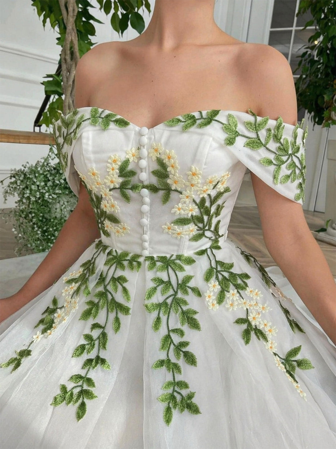 [Pre-Sale] White 1950s Floral Vintage Classic Dress 7