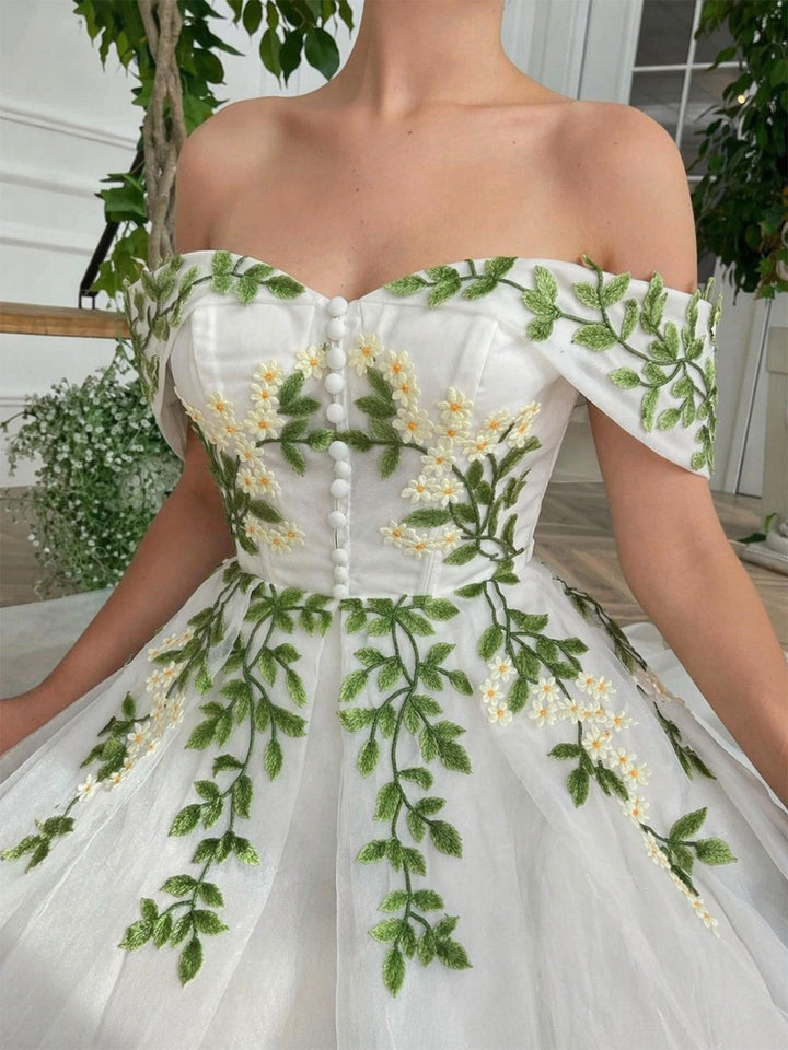 [Pre-Sale] White 1950s Floral Vintage Classic Dress 7