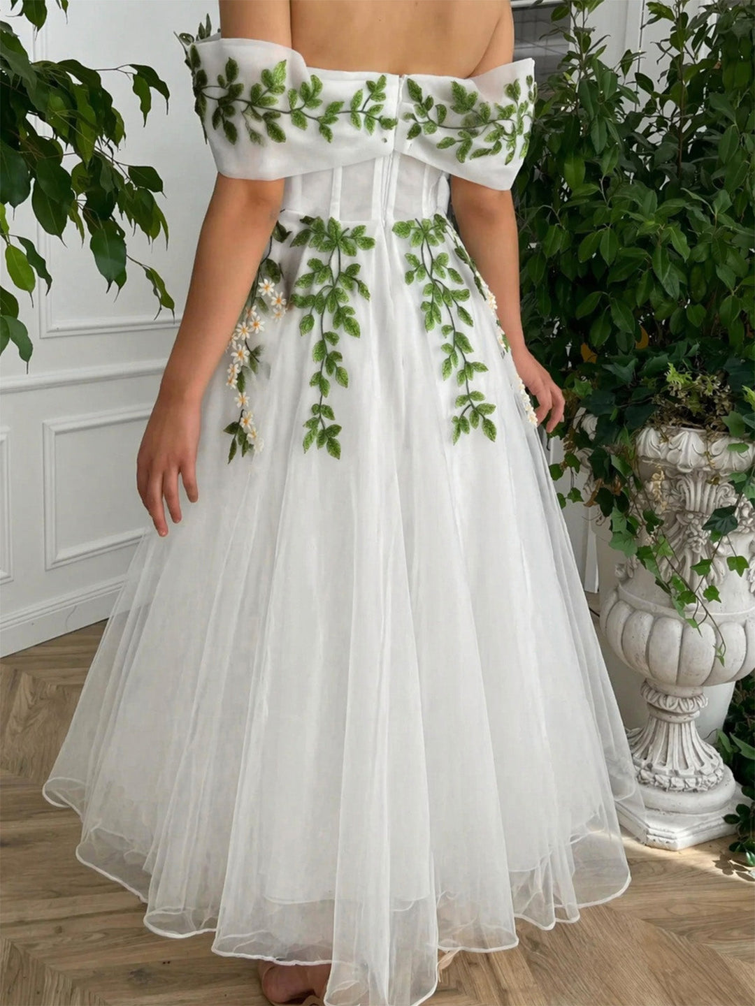 [Pre-Sale] White 1950s Floral Vintage Classic Dress 8