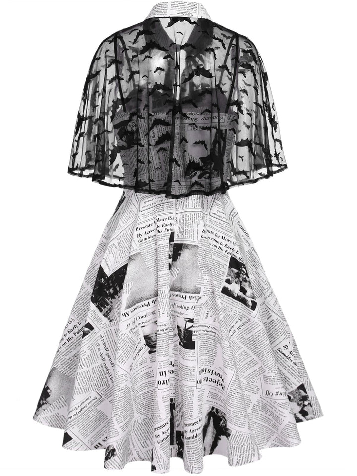 1950s Bat Cape Swing Dress | 1950s | vintage dress, retro fashion