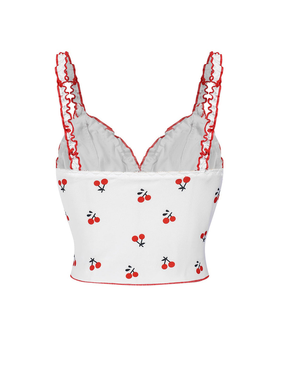 White Cherry Navel Straps Pajamas, vintage pajamas, retro nightwear - perfect for women who love vintage and retro fashion