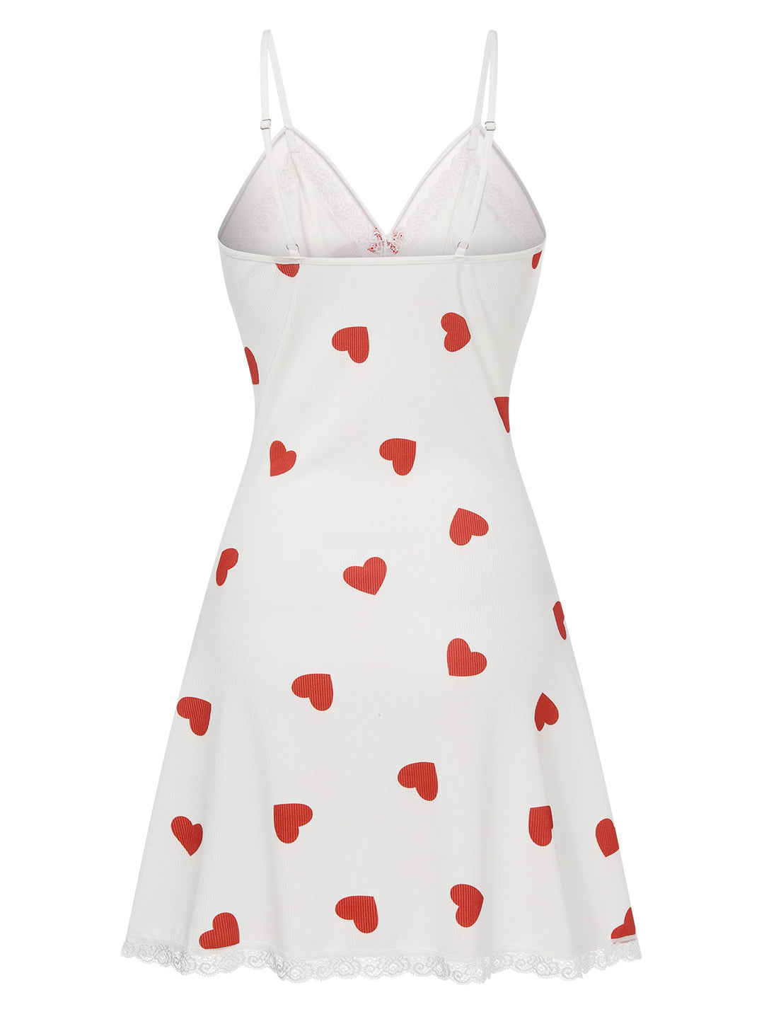 White Heart Lace Spaghetti Straps Sleepwear, vintage fashion, retro style - perfect for women who love vintage and retro fashion