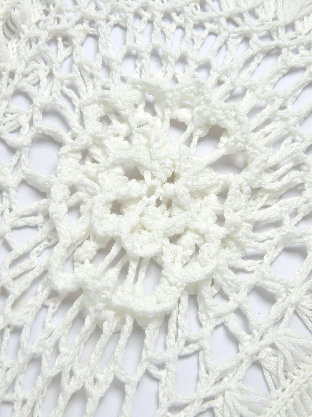 White 1950s Knitted Tassel Hollow Cover-Up, vintage fashion, retro style - perfect for women who love vintage and retro fashion