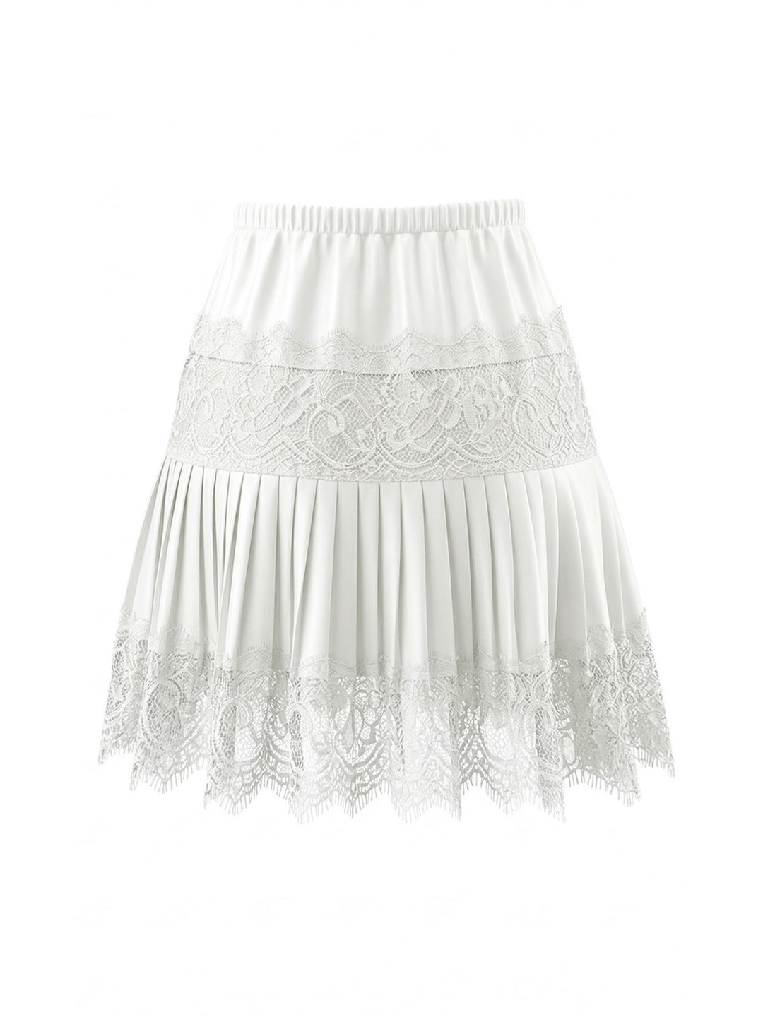 White 1960s Solid Lace Pleated Skirt - vintage skirt, retro style for vintage lovers