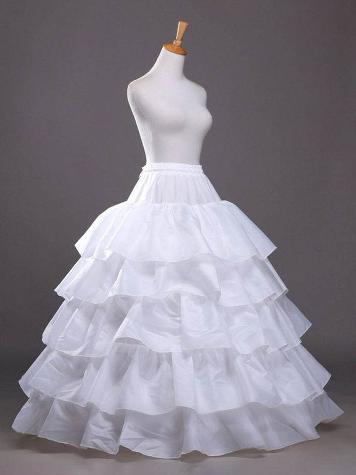 White 1950s Multi-Layered Ruffled Petticoat - vintage fashion, retro style, elegant red