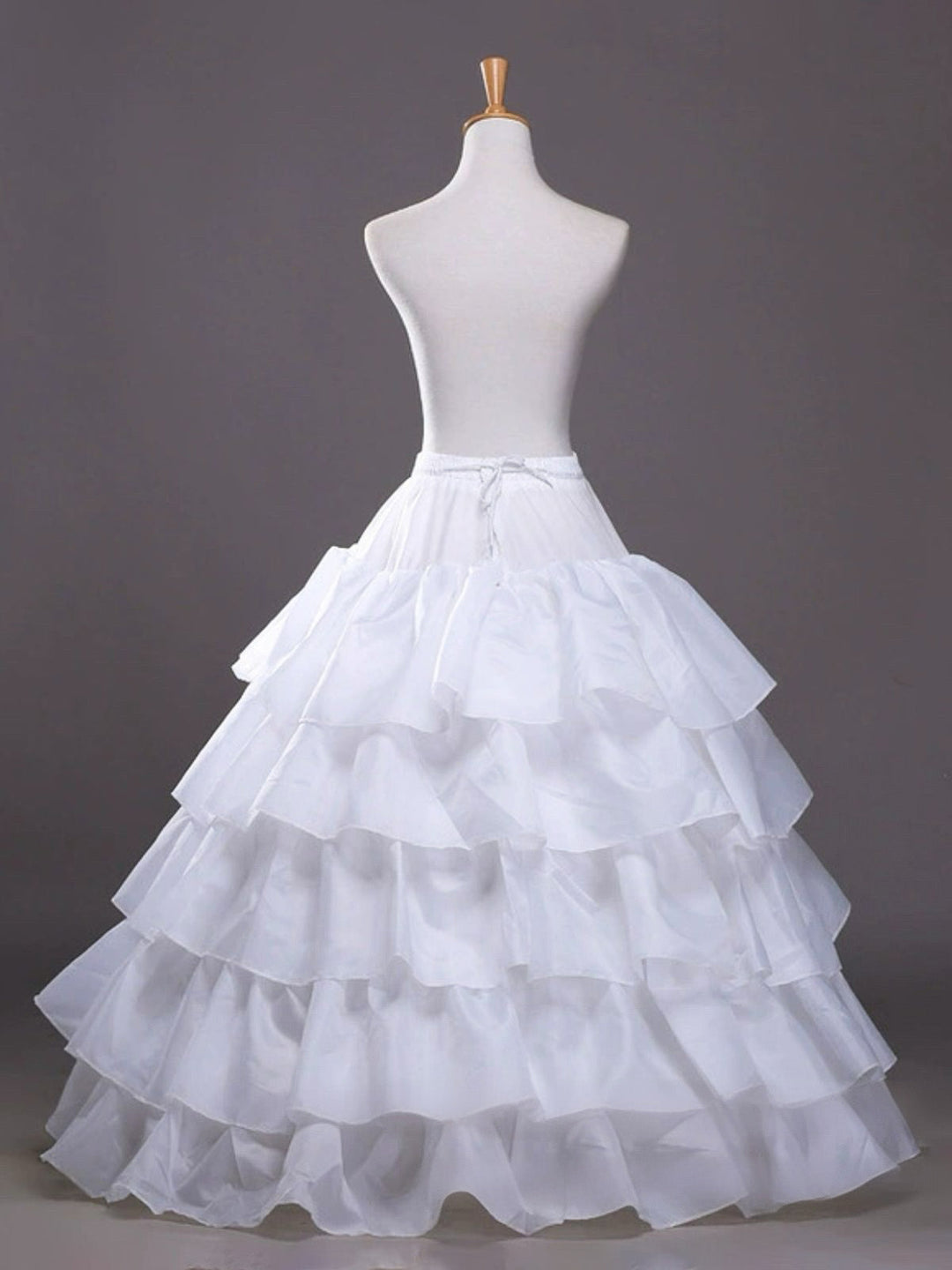 White 1950s Multi-Layered Ruffled Petticoat - vintage fashion, retro style, elegant red