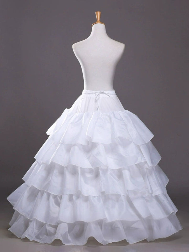 White 1950s Multi-Layered Ruffled Petticoat - vintage fashion, retro style, elegant red
