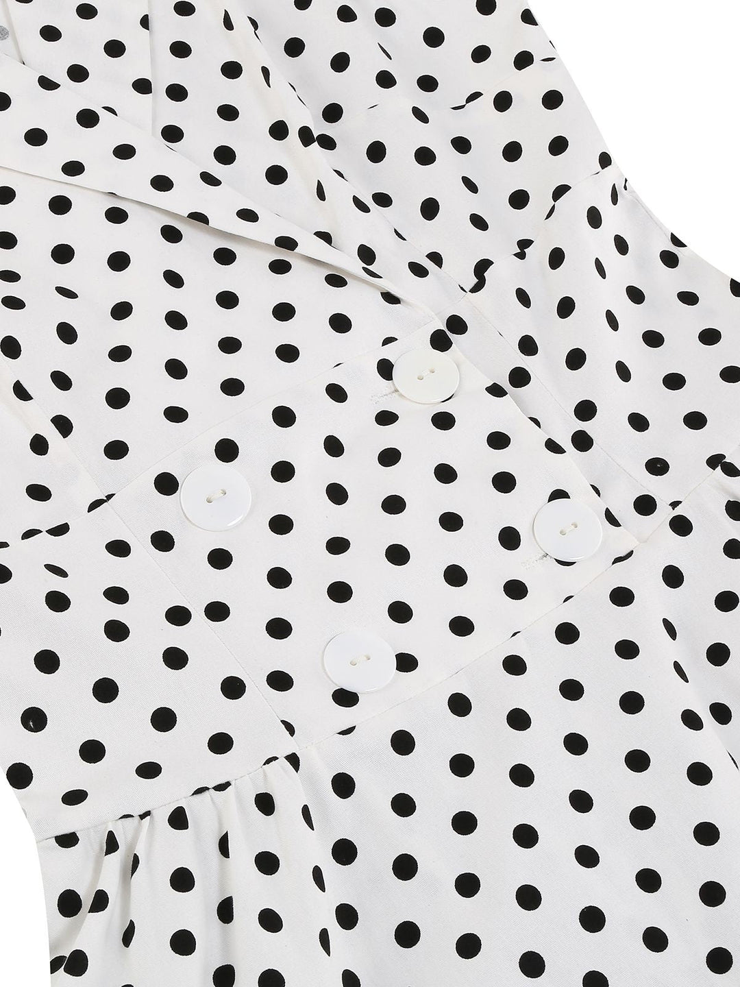 White 1950s Polka Dot Lapel Swing Dress: timeless style reimagined