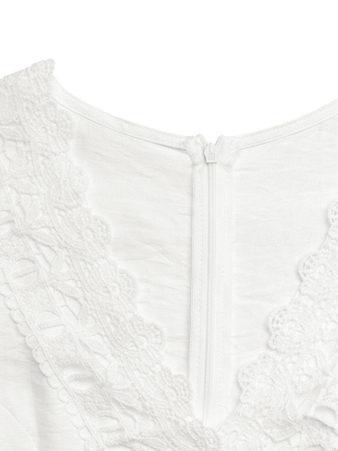 White 1950s Ruffle Sleeve Lace Hollow Jumpsuit, vintage romper, retro jumpsuit - perfect for women who love vintage and retro fashion
