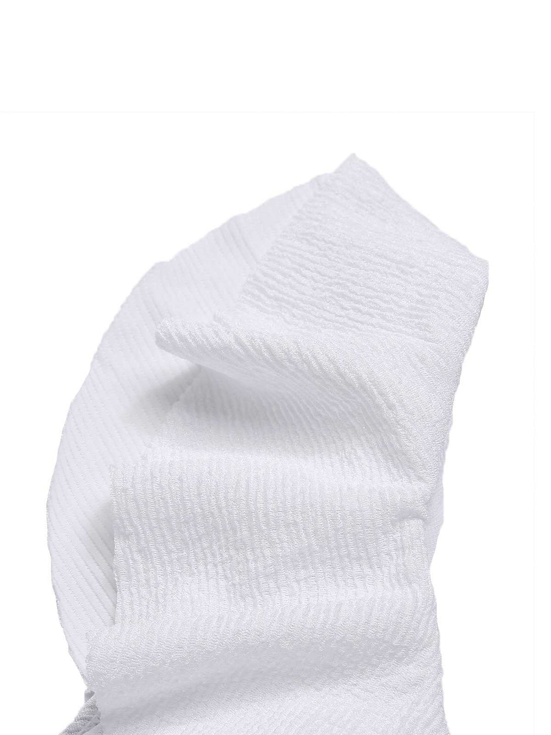 White 1950s Ruffles Solid Swimsuit — because 1950s glamour never goes out of style