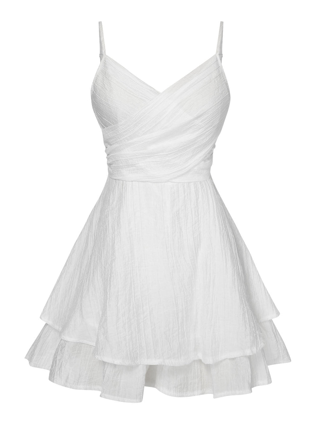 White 1950s Solid Spaghetti Straps Skirt Romper, vintage skirt, retro style - perfect for women who love vintage and retro fashion