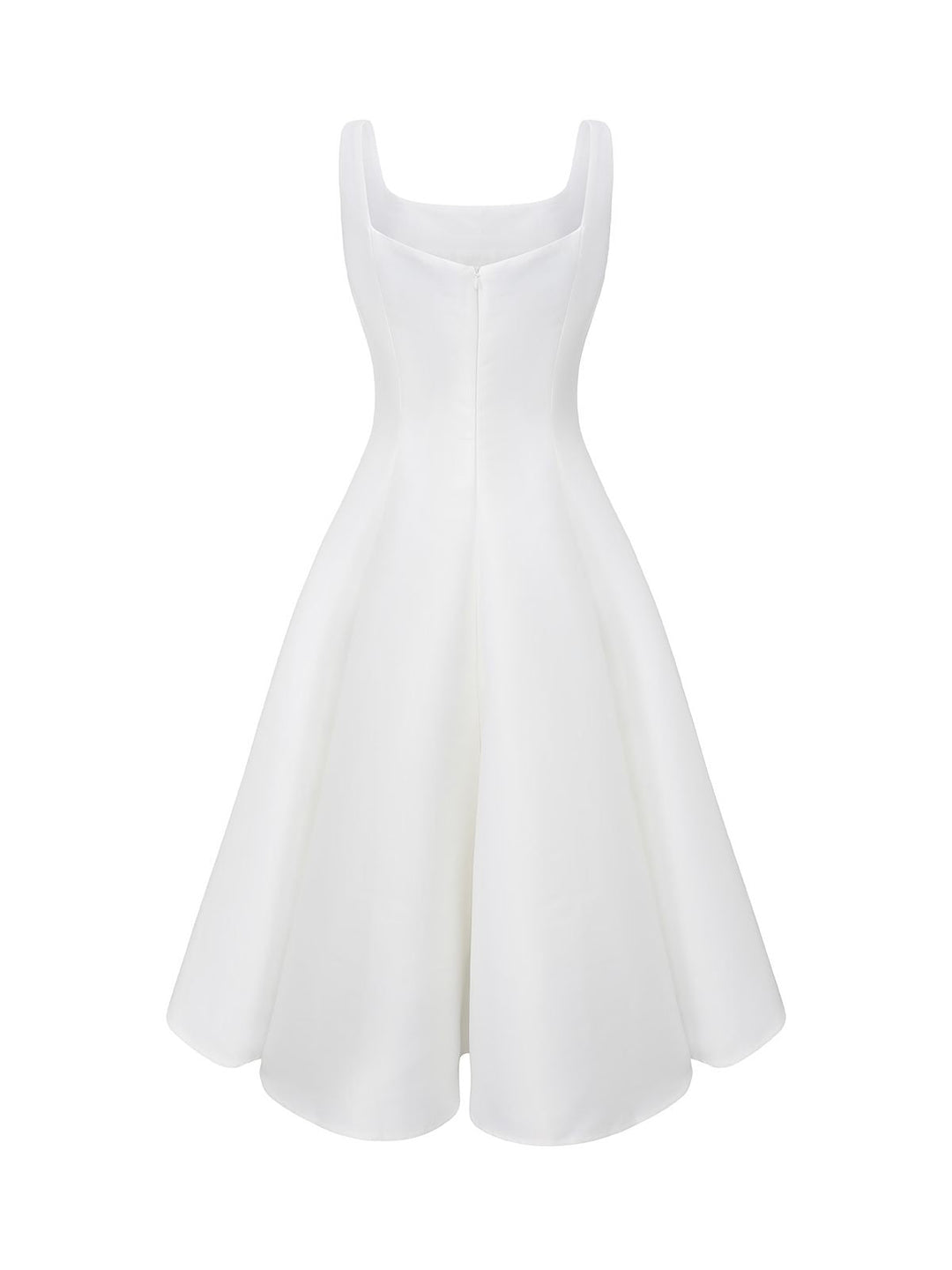 White 1950s Solid Wide Strap Evening Dress - vintage dress, retro fashion, rockabilly