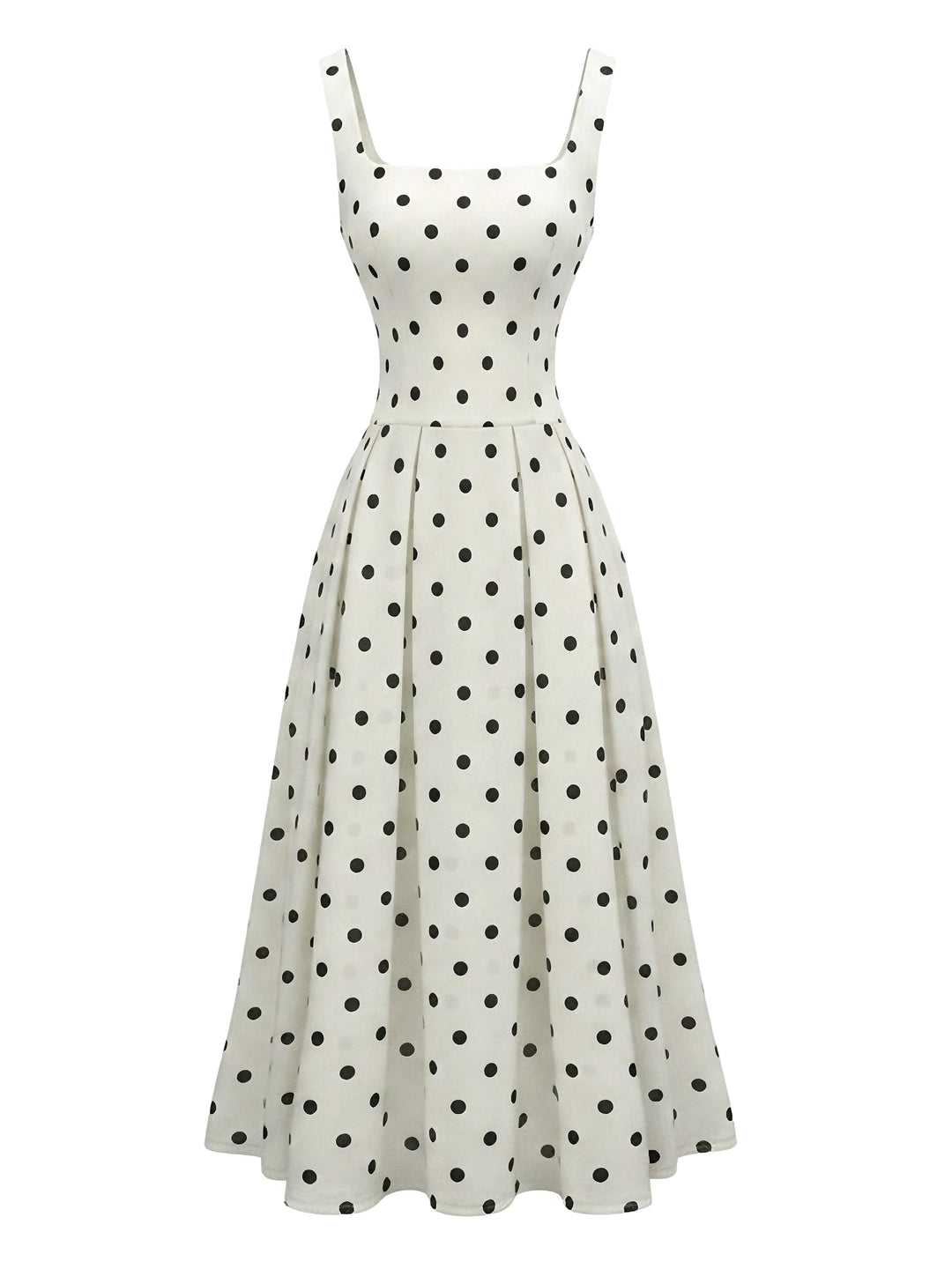 White 1950s Polka Dot Vintage Swing Dress, vintage dress, retro fashion, rockabilly, pin-up fashion - perfect for women who love vintage and retro fashion