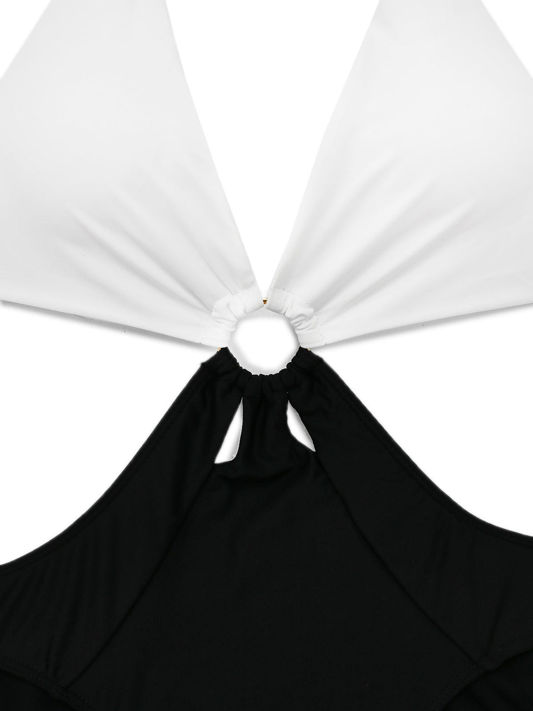 White 1960s Halter Deep V-Neck One-Piece Swimsuit — because 1960s glamour never goes out of style