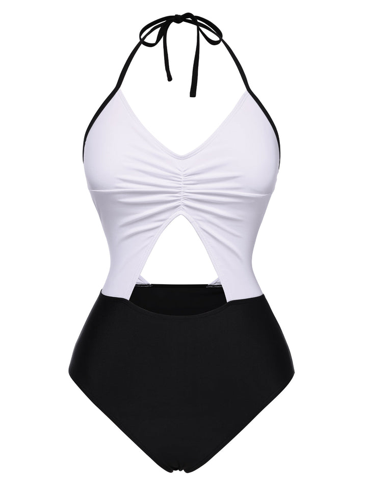 1960s Halter Front Cutout OnePiece | 1960s | vintage swimsuit, retro beachwear