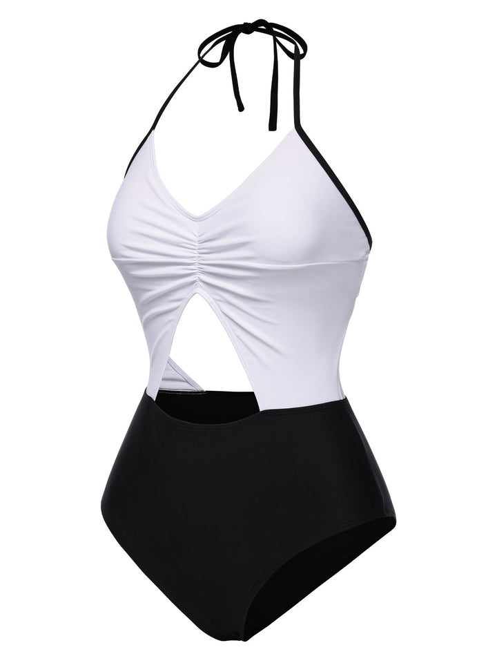 1960s Halter Front Cutout OnePiece | 1960s | vintage swimsuit, retro beachwear