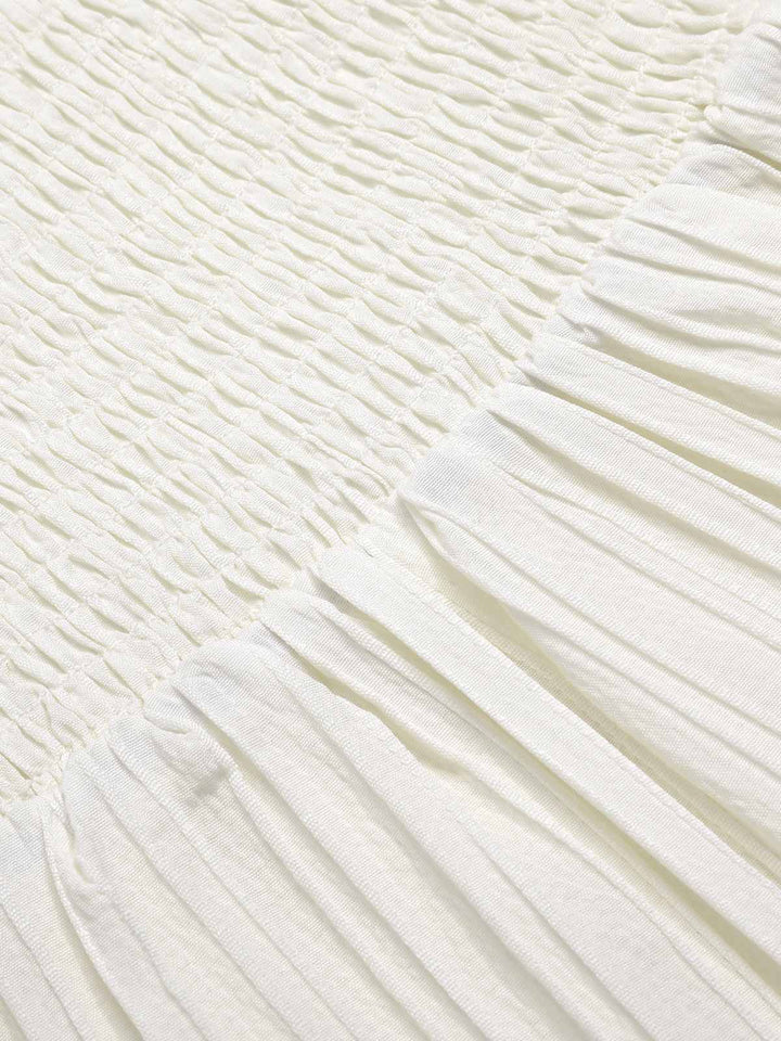 White 1960s Solid Puff Square Neck Romper, vintage romper, retro jumpsuit - perfect for women who love vintage and retro fashion