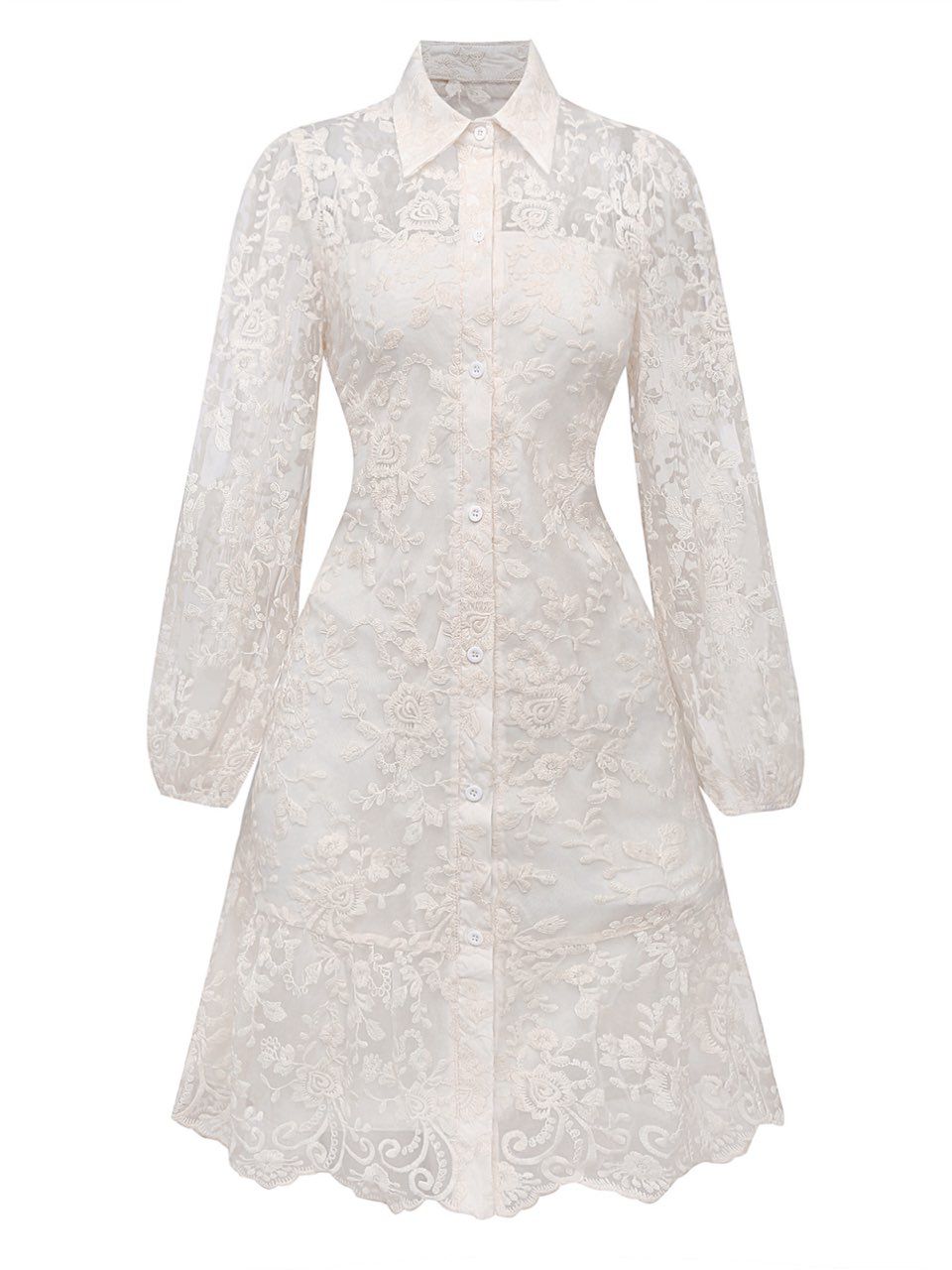 White 1960s Solid Pure Cotton Lace Dress - vintage dress, retro fashion, pure white