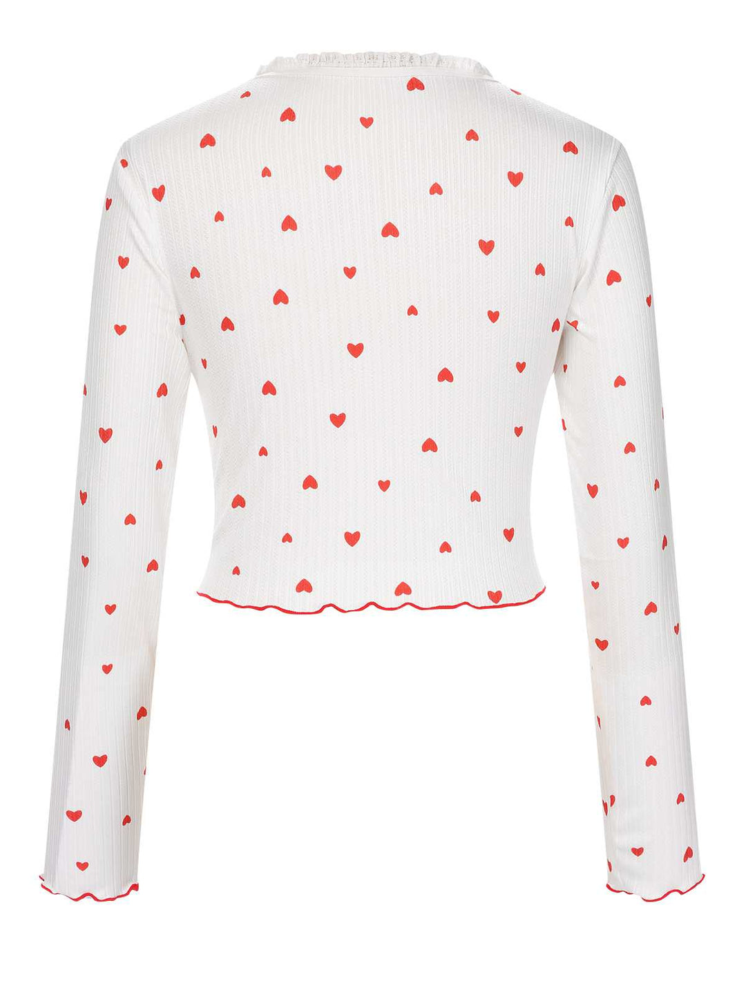 This White Curled Heart Bow Long Sleeve Pajamas whispers secrets to those who notice