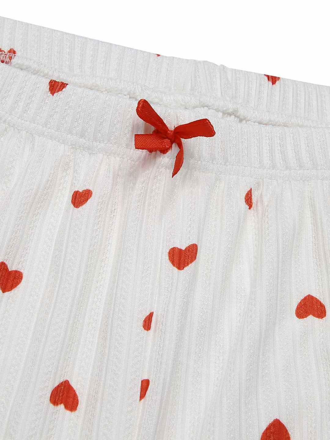 White Curled Heart Bow Long Sleeve Pajamas — style that transcends decades