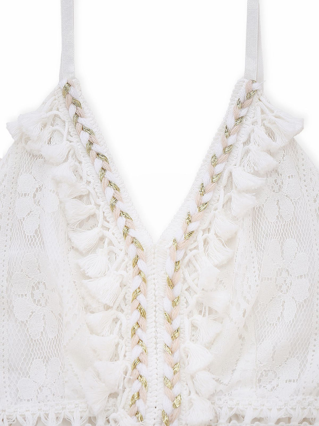 White 1970s V-Neck Boho Lace Maxi Dress - vintage dress, retro fashion, pure white