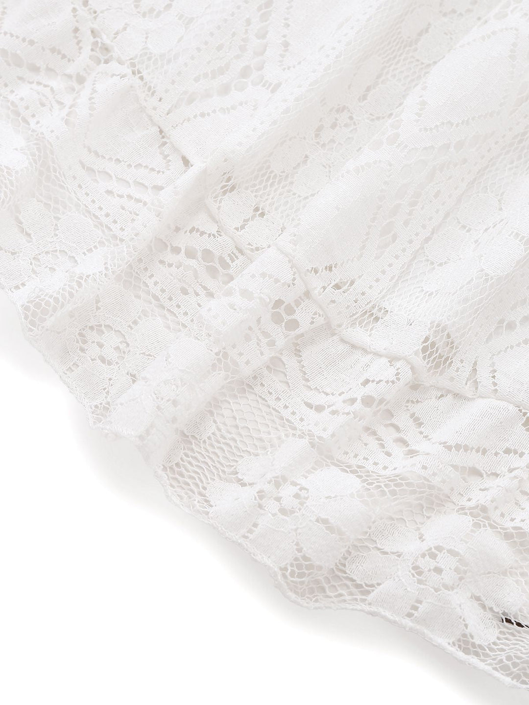 White 1970s V-Neck Boho Lace Maxi Dress - vintage dress, retro fashion, pure white