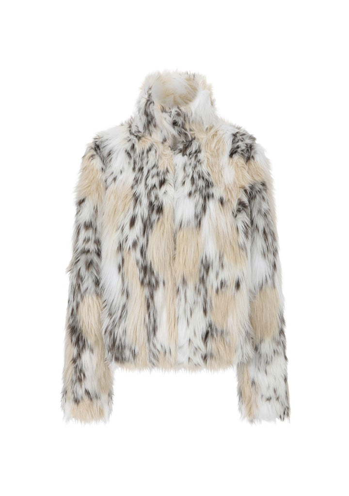 White 1980s Leopard Print Faux Fur Jacket - vintage fashion, style, pure white