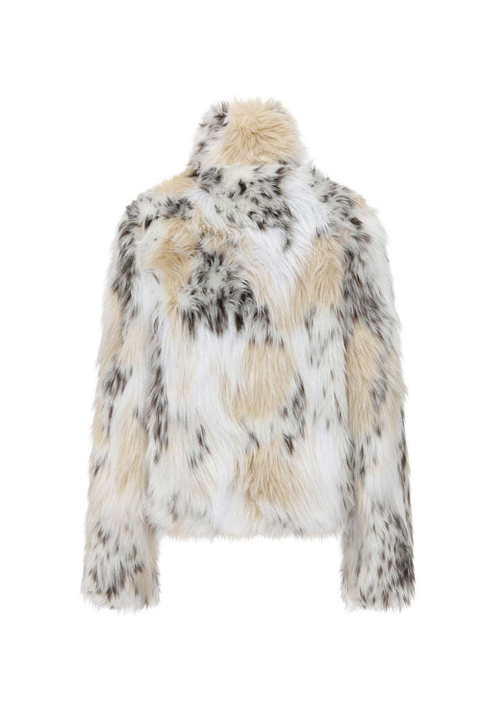 White 1980s Leopard Print Faux Fur Jacket - vintage fashion, style, pure white