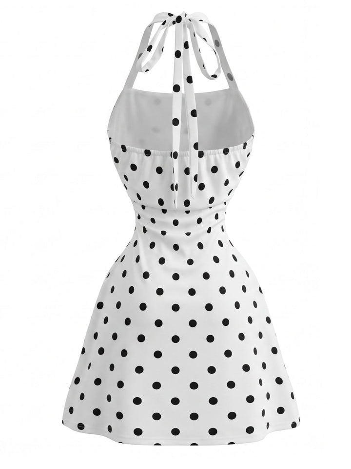 White 1980s Floral Vintage Classic Dress 2