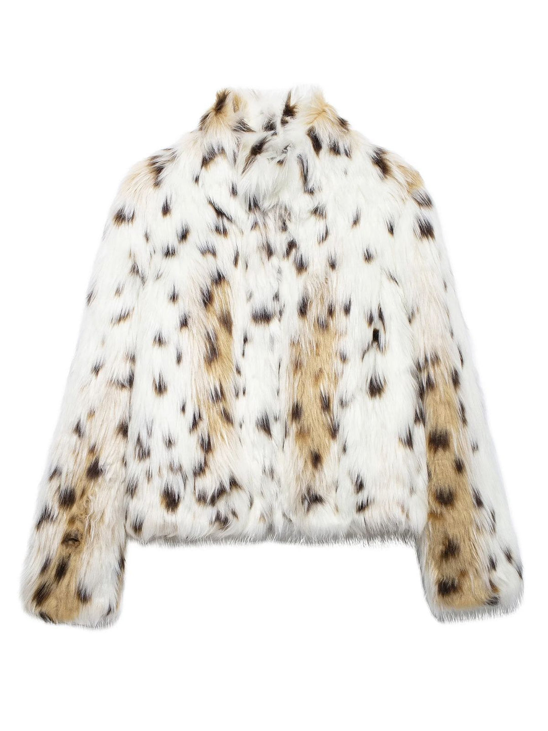 White 1980s Reindeer Print Faux Fur Jacket - vintage fashion, style, pure white