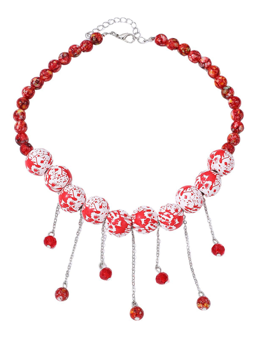 She adds this White Halloween Blood Gothic Necklace and suddenly it&