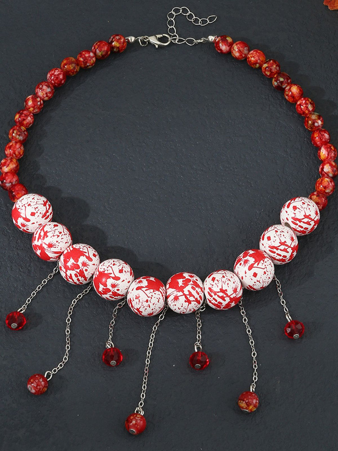 White Halloween Blood Gothic Necklace, vintage fashion, retro style - perfect for women who love vintage and retro fashion