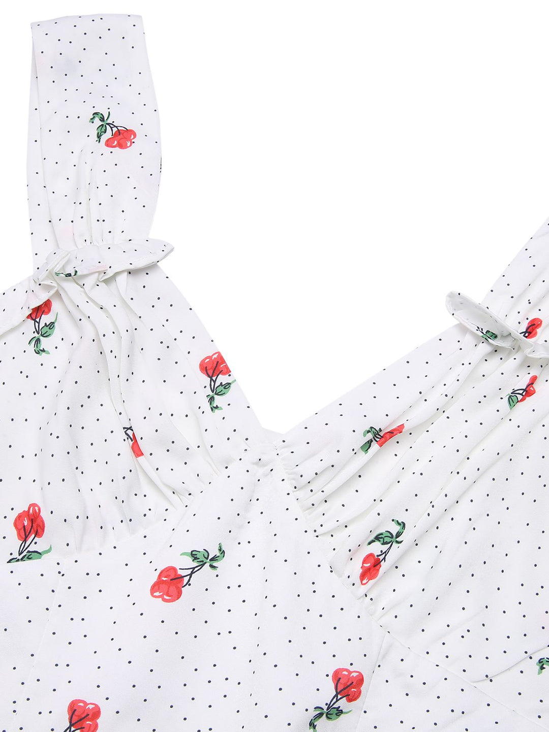 White Satin-faux Cherry Polka Dot Dress, vintage dress, retro fashion - perfect for women who love vintage and retro fashion