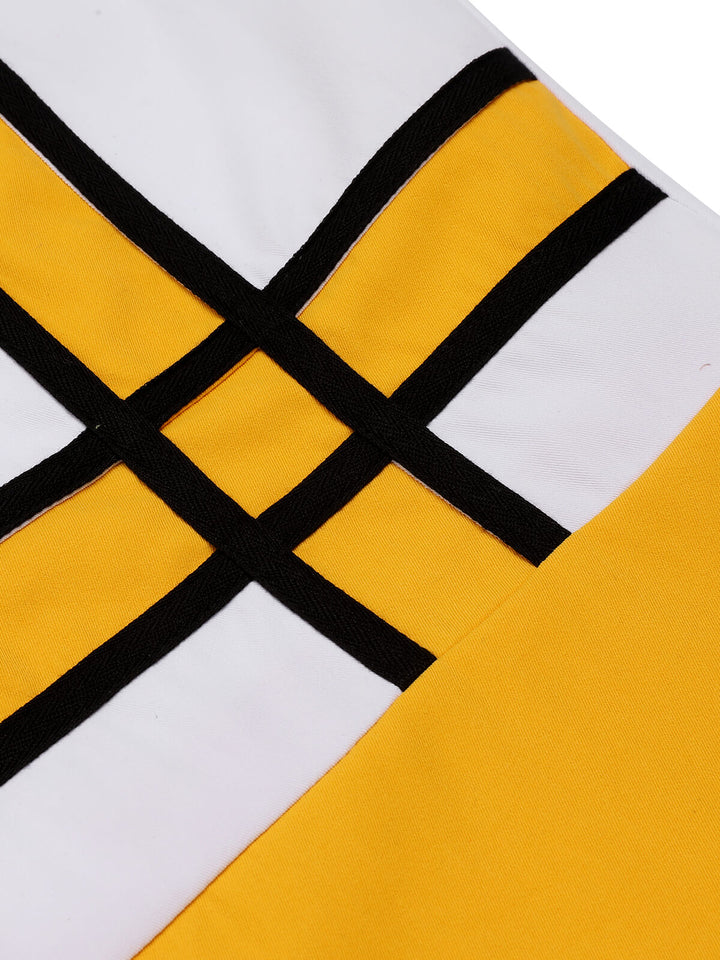 White &amp; Yellow 1960s Bowknot Patchwork Dress, vintage dress, retro fashion - perfect for women who love vintage and retro fashion