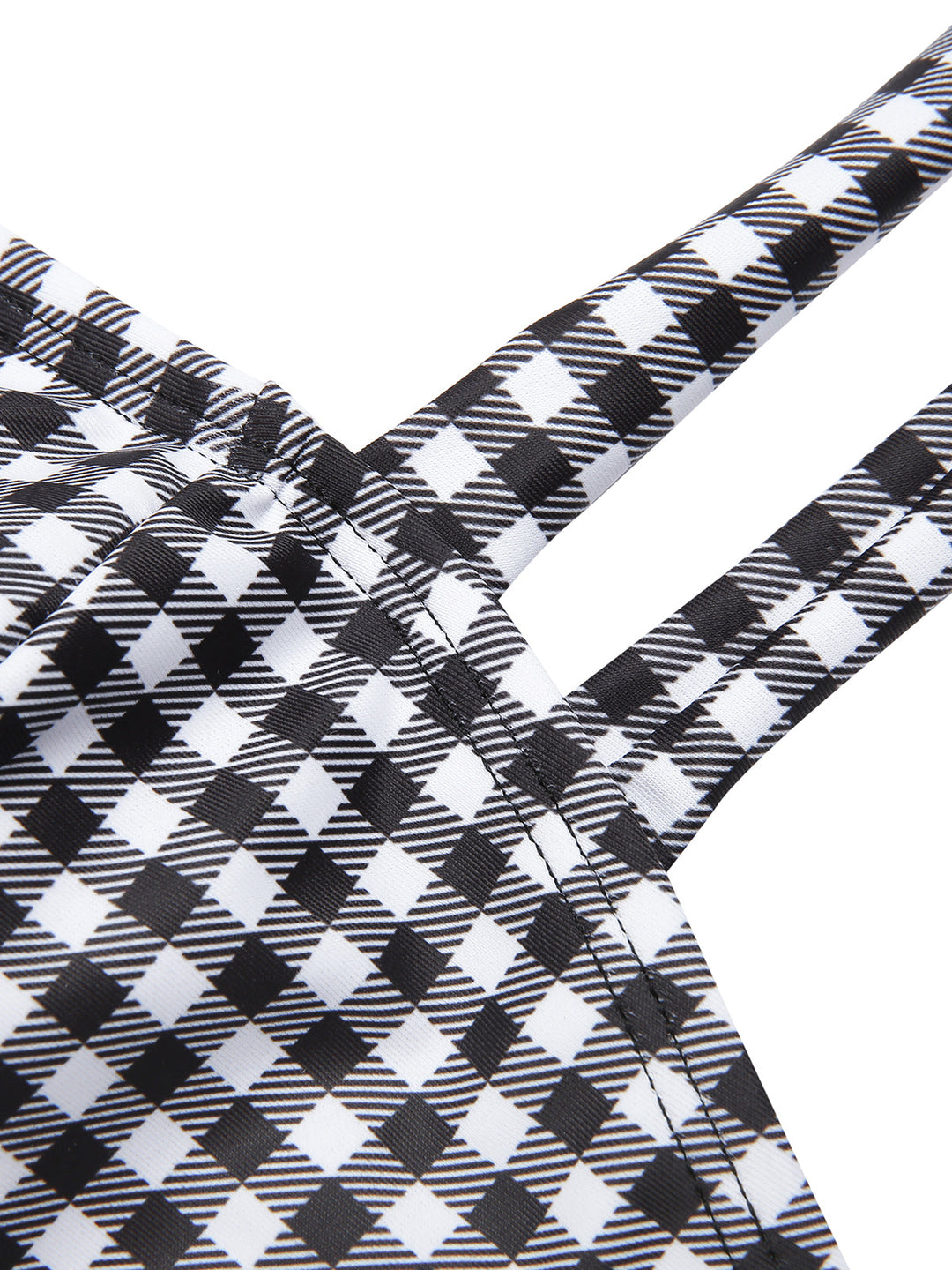 White&amp;Black 1940s Plaid Suspenders Swimsuit: timeless style reimagined