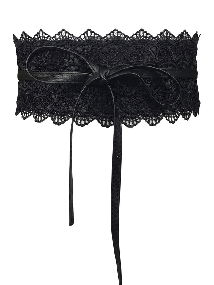 Wide Lace Floral Tie-Up Waist Belt, vintage tie, classic accessory - perfect for women who love vintage and retro fashion