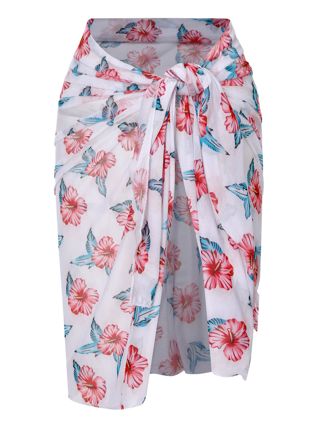 This Wine Red 1930s Floral Bikini Set &amp; Cover-Up carries 1930s vacation dreams in every stitch