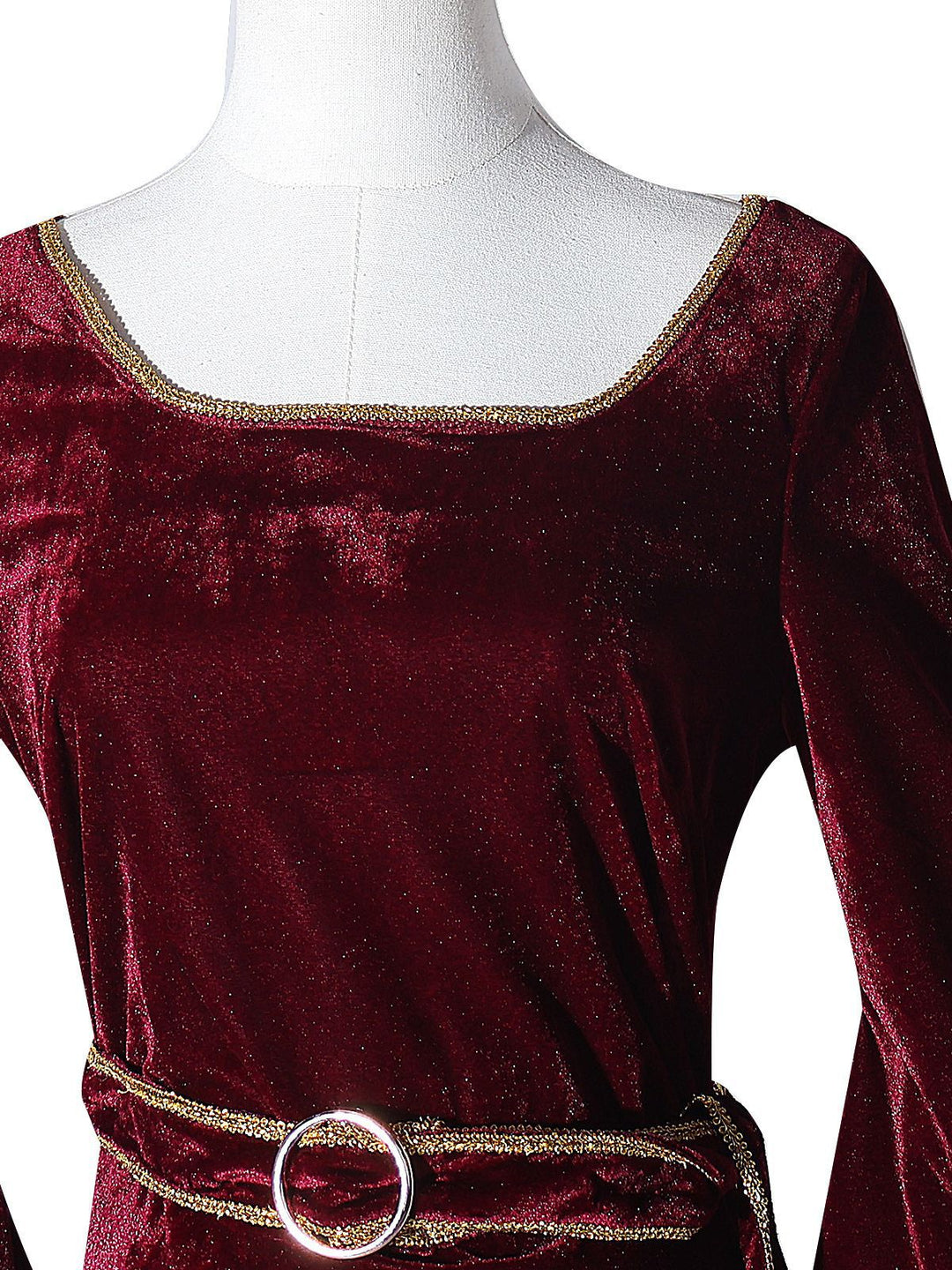 Wine Red 1930s Tangled Mother Gothel Velvet Dress - vintage dress, retro fashion, elegant red