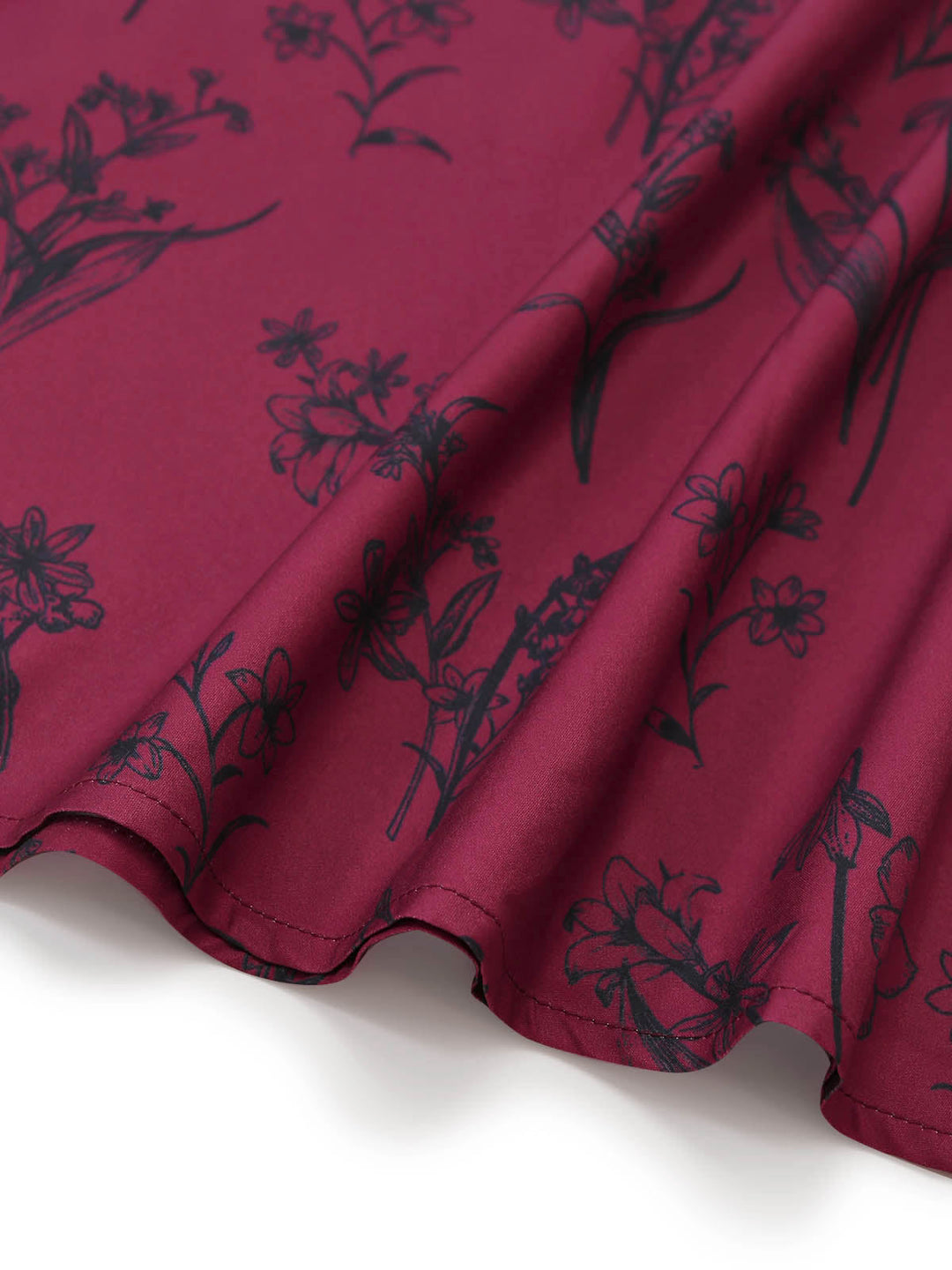 Wine Red 1940s Vintage Retro Dress 7