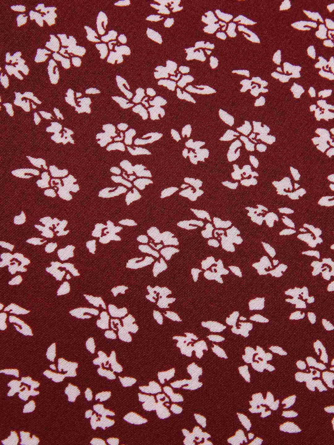 [Pre-Sale] Wine Red 1940s V-Neck Ditsy Floral Dress, vintage dress, retro fashion, floral print - perfect for women who love vintage and retro fashion
