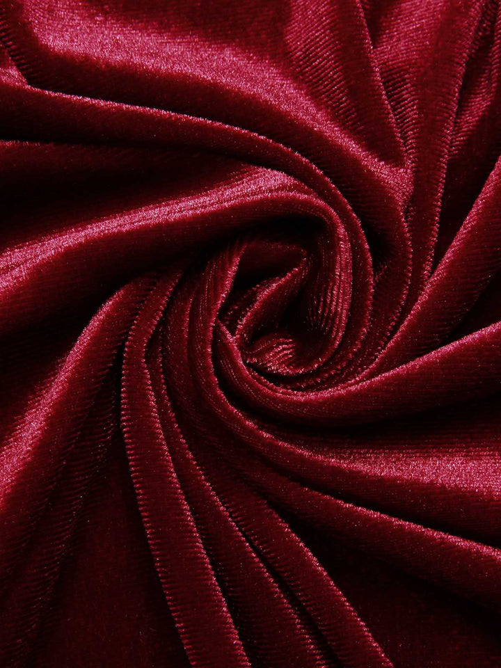 Wine Red 1940s V-Neck Velvet Lace Dress — the kind of 1940s dress that makes strangers smile