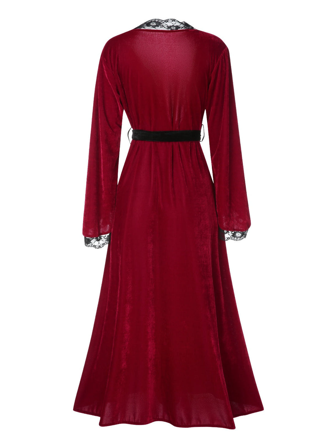 Wine Red Lace Patchwork Night Robe, vintage fashion, retro style - perfect for women who love vintage and retro fashion